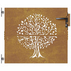 Cancello da giardino 85x75 cm in acciaio Corten con design ad albero