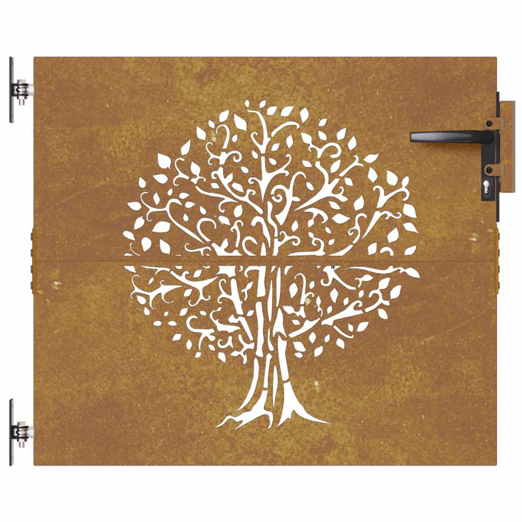 Cancello da giardino 85x75 cm in acciaio Corten con design ad albero