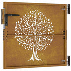 Cancello da giardino 85x75 cm in acciaio Corten con design ad albero