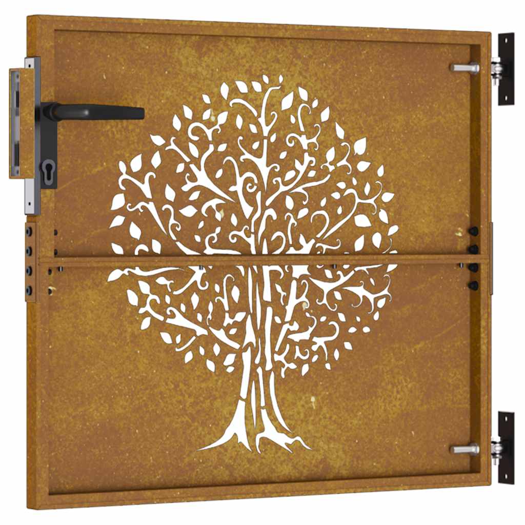 Cancello da giardino 85x75 cm in acciaio Corten con design ad albero