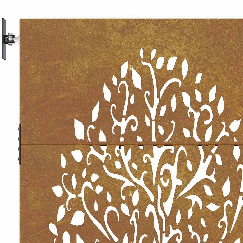 Cancello da giardino 85x75 cm in acciaio Corten con design ad albero