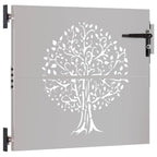Cancello da giardino 85x100 cm in acciaio Corten con design ad albero
