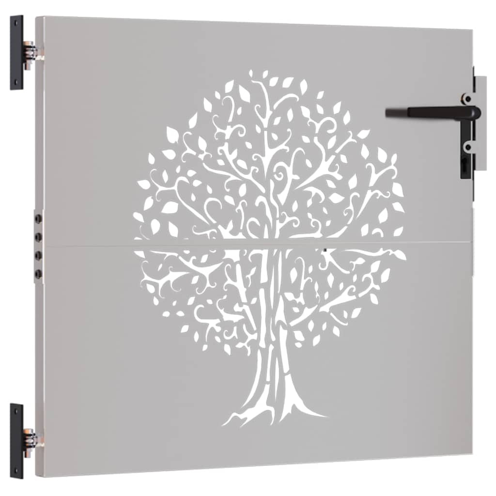 Cancello da giardino 85x100 cm in acciaio Corten con design ad albero