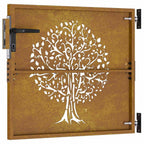 Cancello da giardino 85x100 cm in acciaio Corten con design ad albero