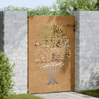 Cancello da giardino 85x125 cm in acciaio Corten con design ad albero