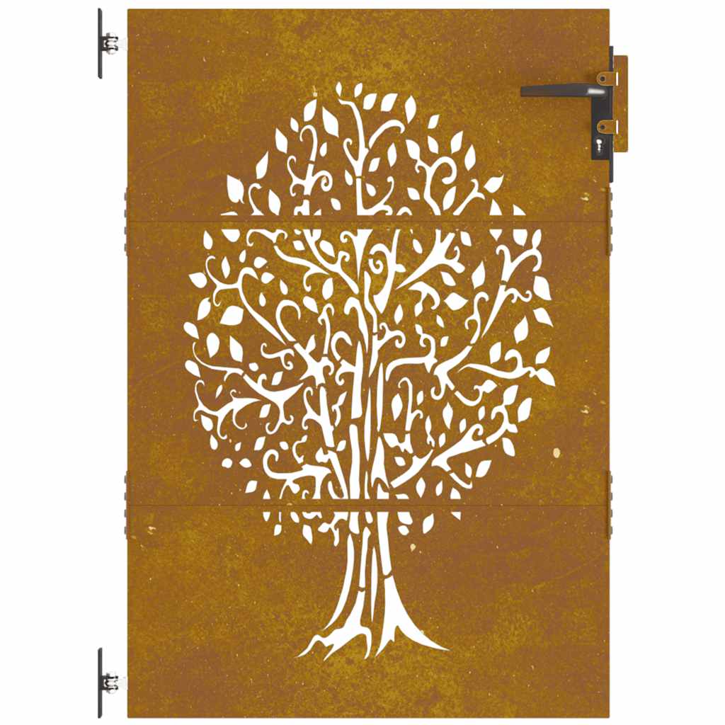 Cancello da giardino 85x125 cm in acciaio Corten con design ad albero