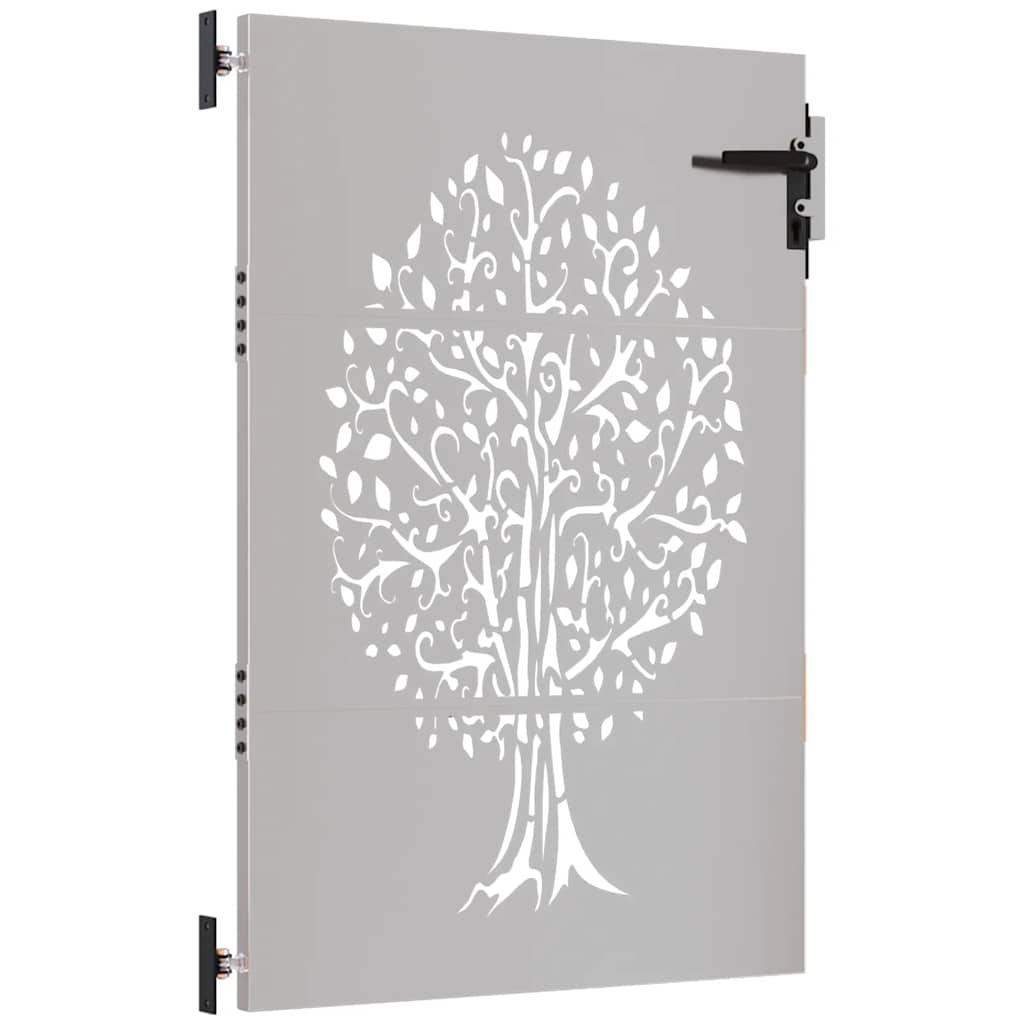 Cancello da giardino 85x125 cm in acciaio Corten con design ad albero
