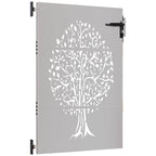 Cancello da giardino 85x125 cm in acciaio Corten con design ad albero