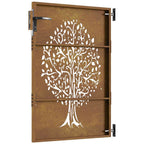 Cancello da giardino 85x125 cm in acciaio Corten con design ad albero