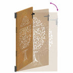 Cancello da giardino 85x125 cm in acciaio Corten con design ad albero