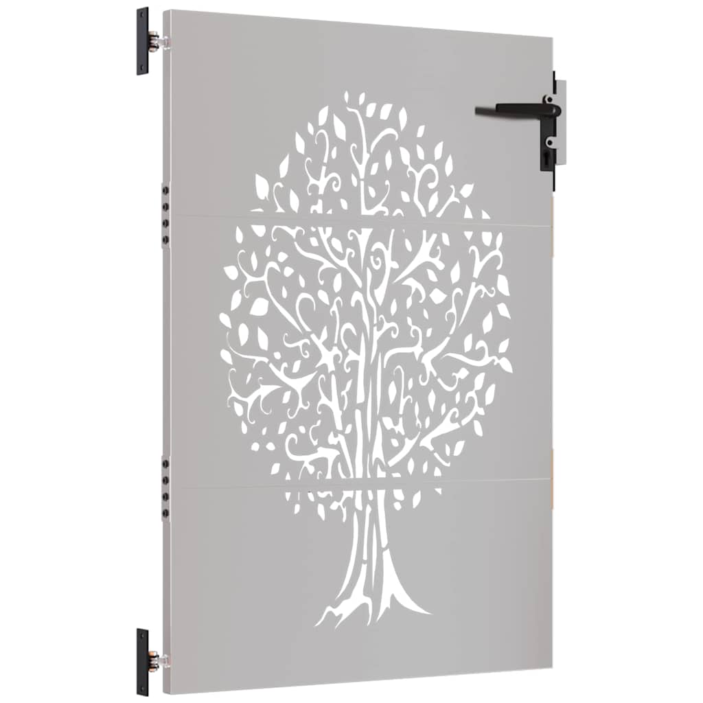 Cancello da giardino 85x150 cm in acciaio Corten con design ad albero
