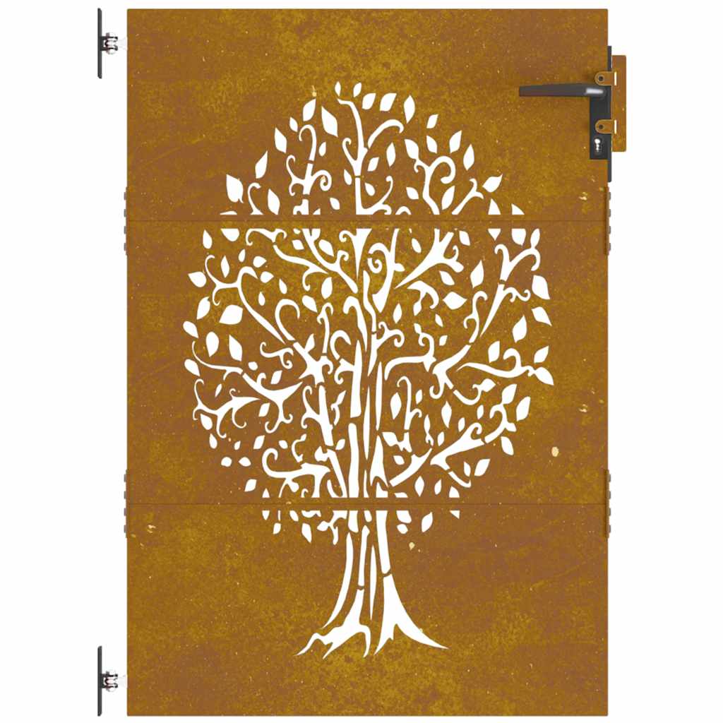 Cancello da giardino 85x150 cm in acciaio Corten con design ad albero
