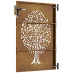 Cancello da giardino 85x150 cm in acciaio Corten con design ad albero