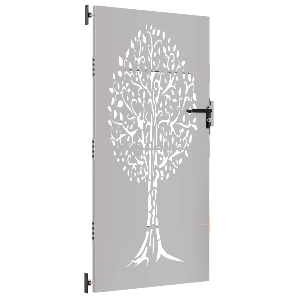 Cancello da giardino 85x175 cm in acciaio Corten con design ad albero