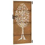 Cancello da giardino 85x175 cm in acciaio Corten con design ad albero