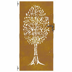 Cancello da giardino 85x200 cm in acciaio Corten con design ad albero