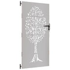 Cancello da giardino 85x200 cm in acciaio Corten con design ad albero