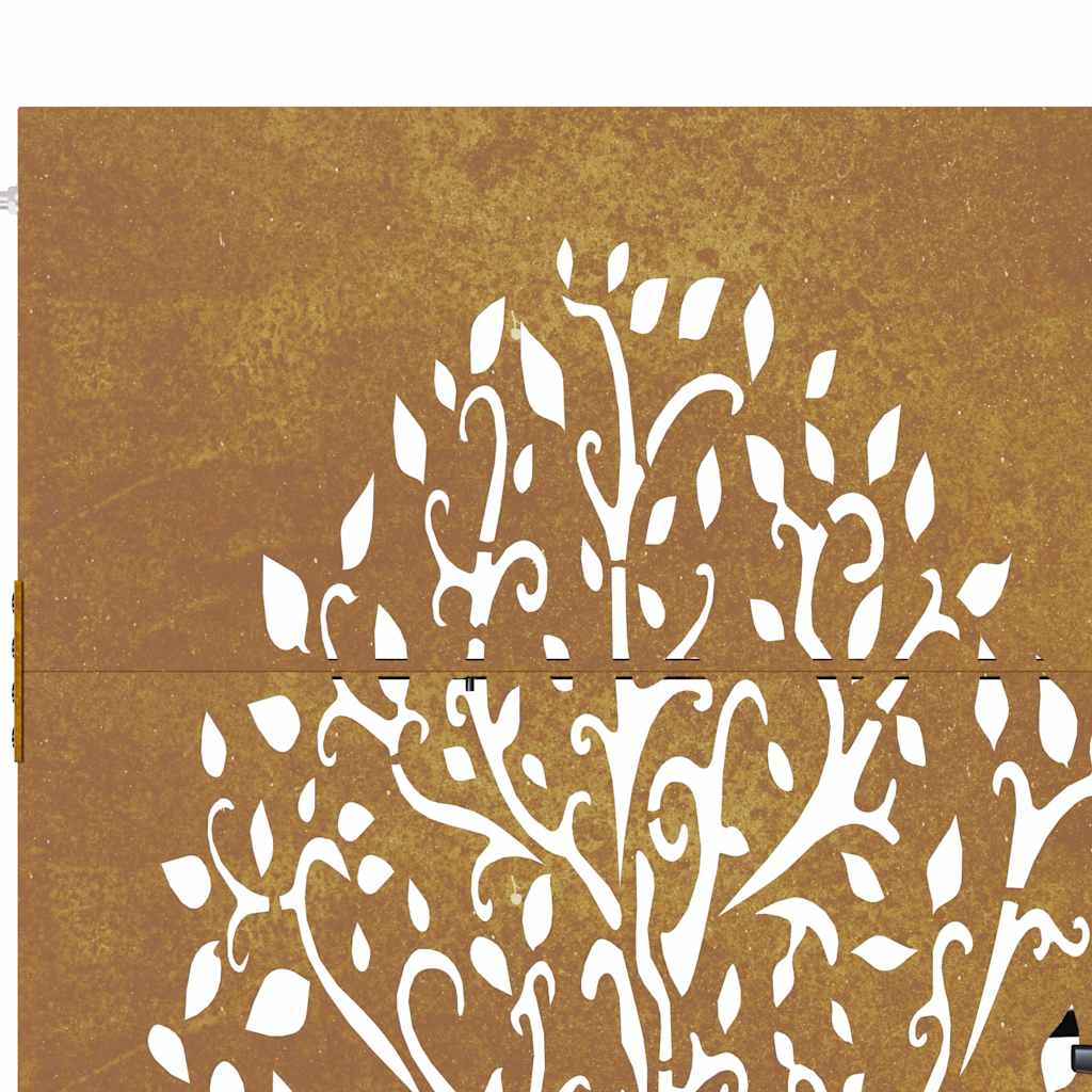 Cancello da giardino 100x75 cm in acciaio Corten con design ad albero