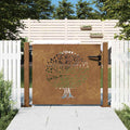 Cancello da giardino 100x75 cm in acciaio Corten con design ad albero