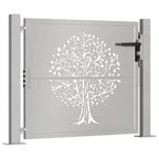 Cancello da giardino 100x125 cm in acciaio Corten con design ad albero