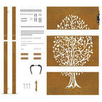 Cancello da giardino 100x125 cm in acciaio Corten con design ad albero