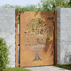 Cancello da giardino 100x150 cm in acciaio Corten con design ad albero