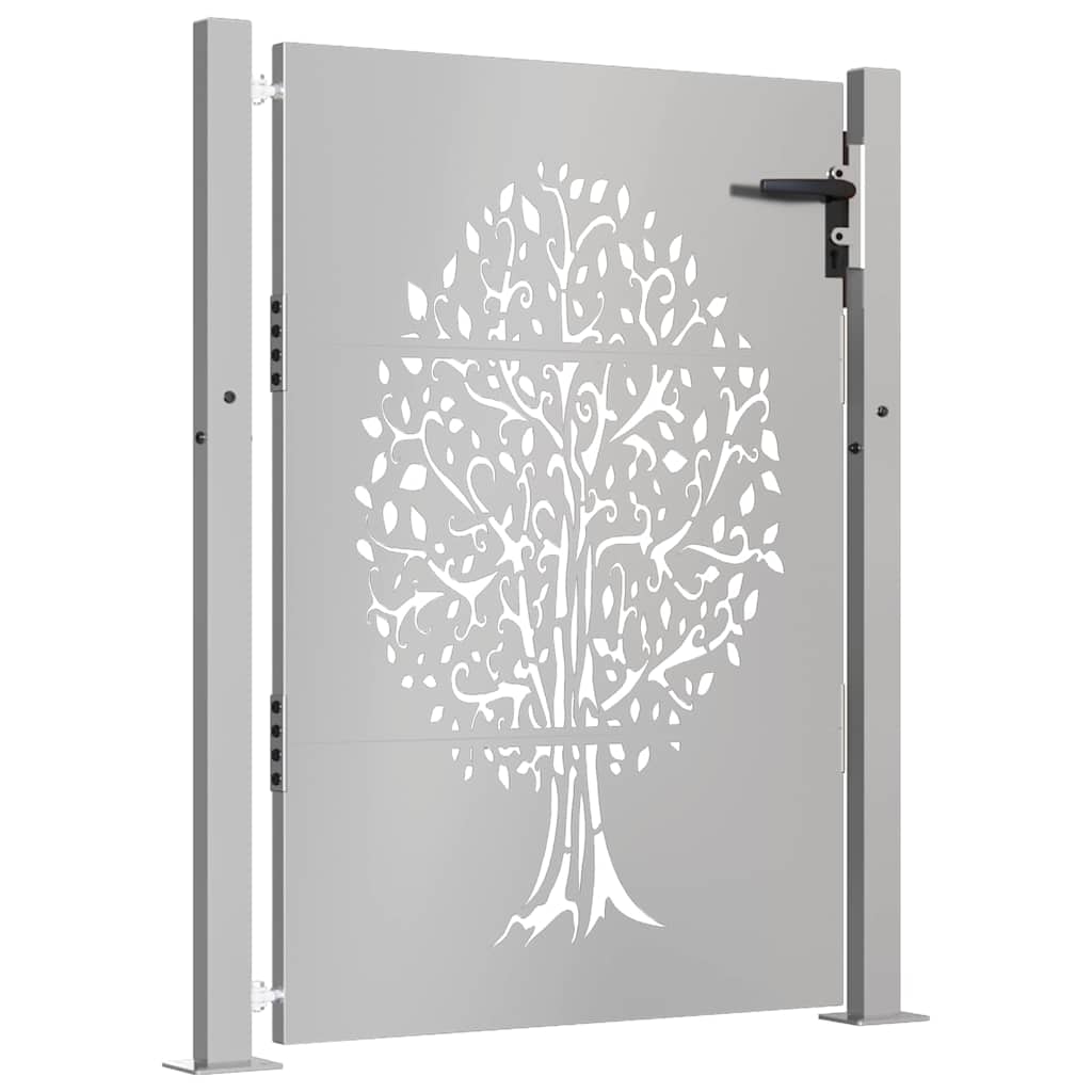 Cancello da giardino 100x150 cm in acciaio Corten con design ad albero