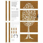 Cancello da giardino 100x175 cm in acciaio Corten con design ad albero