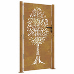 Cancello da giardino 100x200 cm in acciaio Corten con design ad albero