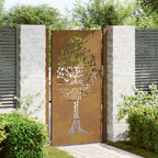 Cancello da giardino 100x200 cm in acciaio Corten con design ad albero