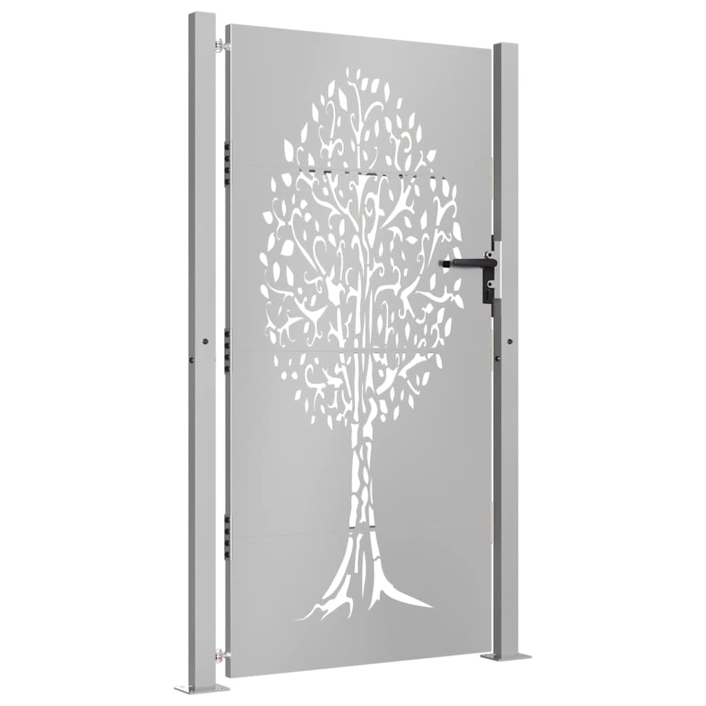 Cancello da giardino 100x200 cm in acciaio Corten con design ad albero