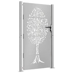 Cancello da giardino 100x200 cm in acciaio Corten con design ad albero