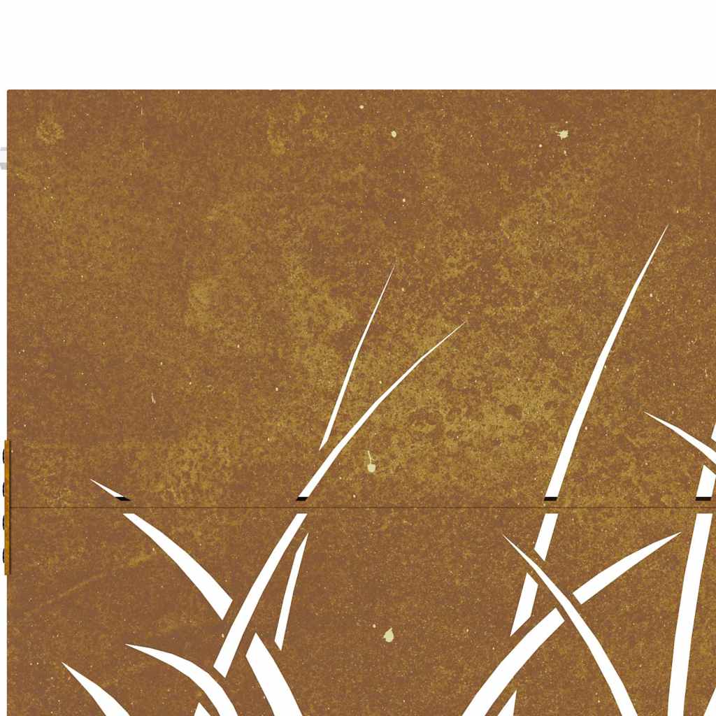 Cancello da giardino 85x75 cm in acciaio Corten con design erba