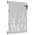 Cancello da giardino 85x125 cm in acciaio Corten con design erba tagliato al laser