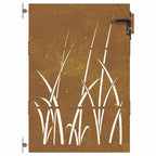 Cancello da giardino 85x125 cm in acciaio Corten con design erba tagliato al laser