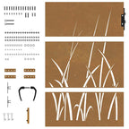 Cancello da giardino 85x125 cm in acciaio Corten con design erba tagliato al laser