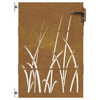 Cancello da giardino 85x150 cm in acciaio Corten con design erba