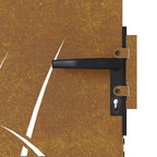 Cancello da giardino 85x150 cm in acciaio Corten con design erba