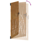 Cancello da giardino 85x175 cm in acciaio Corten con design erba