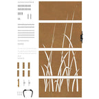 Cancello da giardino 85x175 cm in acciaio Corten con design erba