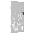 Cancello da giardino 85x200 cm in acciaio Corten con design erba