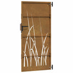 Cancello da giardino 85x200 cm in acciaio Corten con design erba