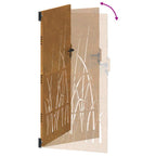 Cancello da giardino 85x200 cm in acciaio Corten con design erba