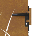 Cancello da giardino 85x200 cm in acciaio Corten con design erba