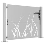 Cancello da giardino 100x75 cm acciaio Corten design erba