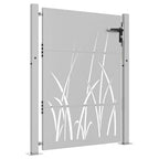Cancello da giardino 100x125 cm acciaio Corten design erba