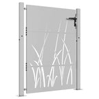 Cancello da giardino 100x150 cm in acciaio Corten con design erba