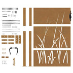 Cancello da giardino 100x150 cm in acciaio Corten con design erba
