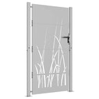 Cancello da giardino 100x175 cm acciaio Corten design erba