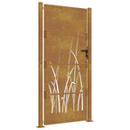 Cancello da giardino 100x200 cm acciaio Corten design erba